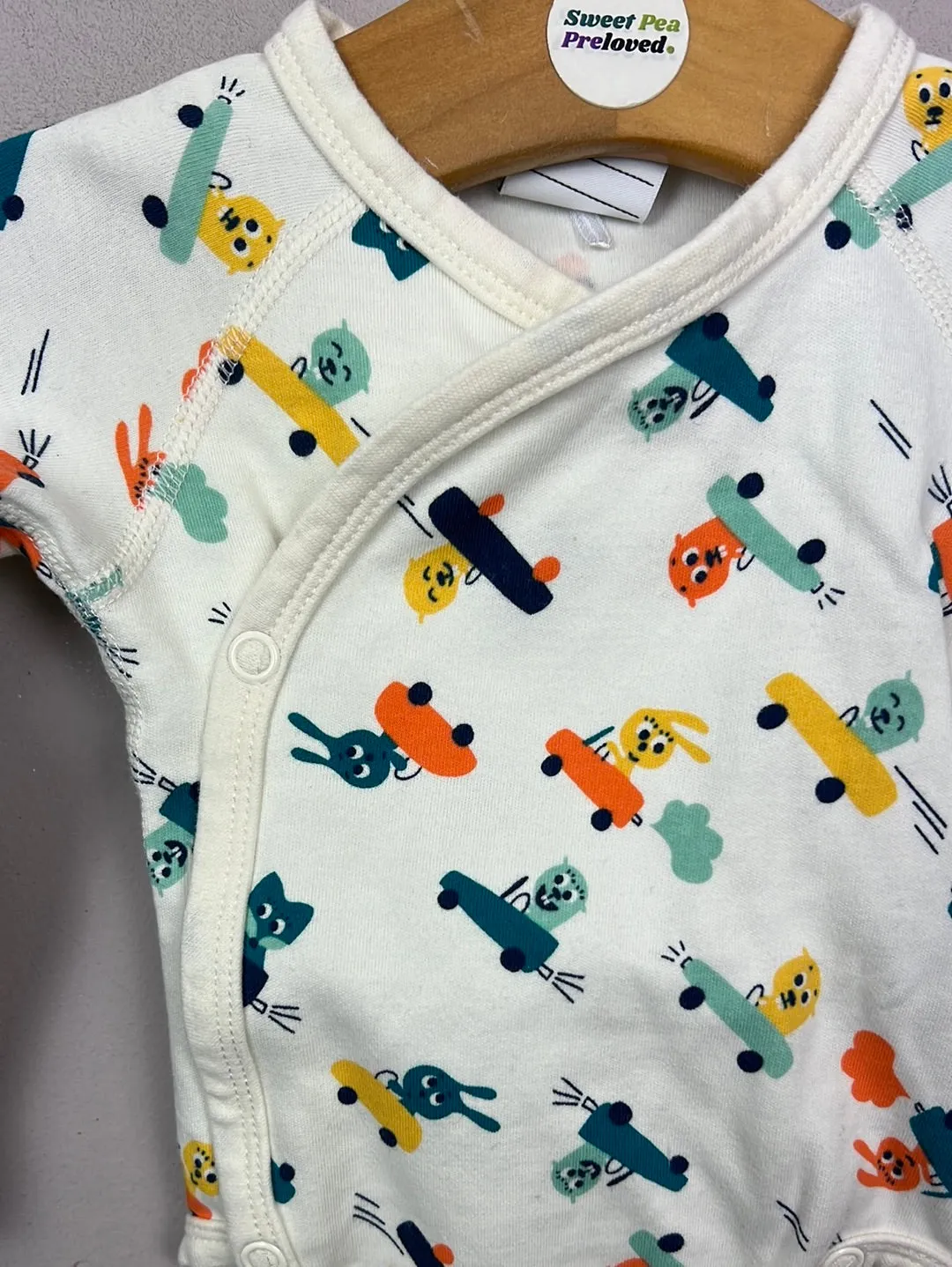 0-1m Polarn O. Pyret Busy Bunnies Bodysuit