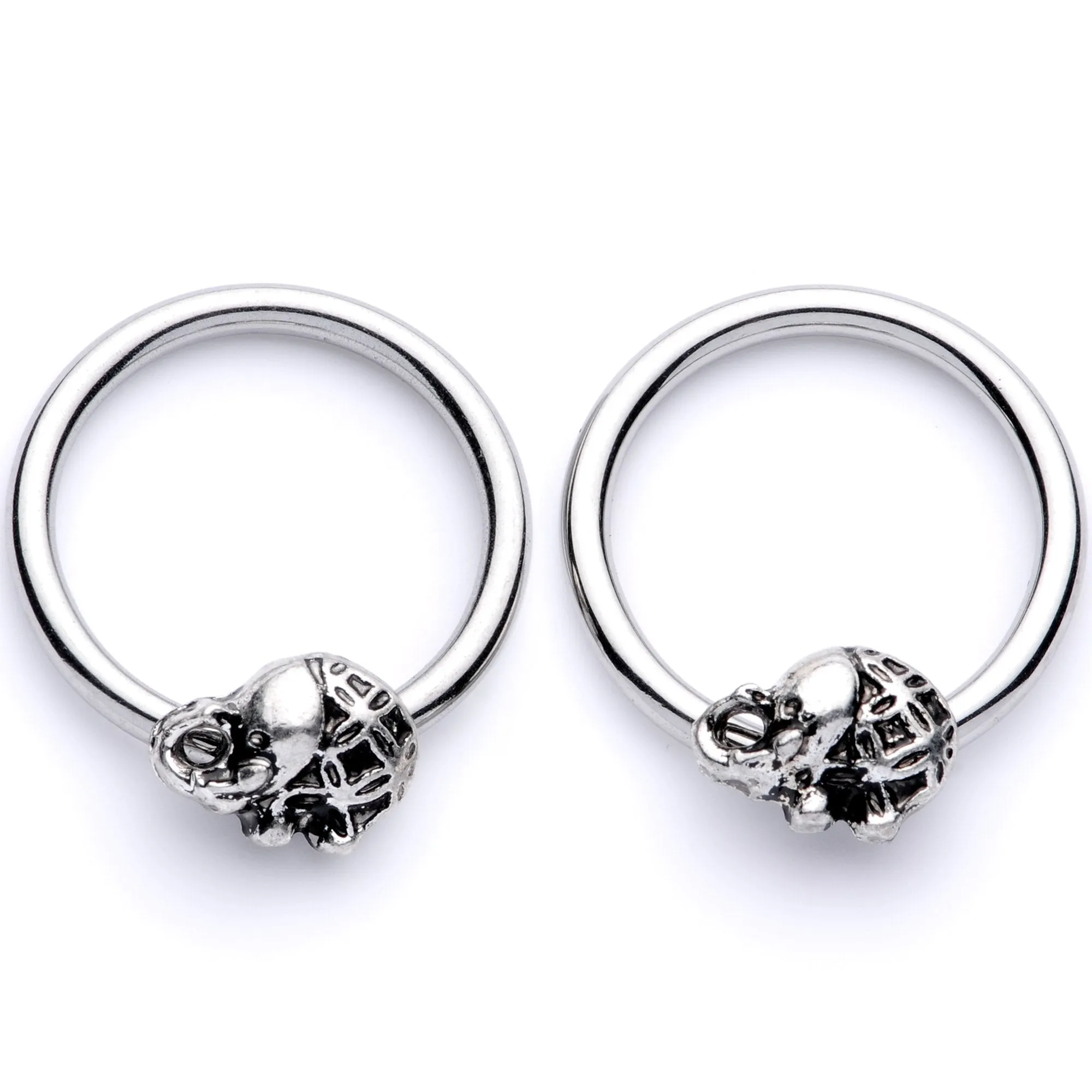 14 Gauge 5/8 Elephant BCR Captive Nipple Ring Set