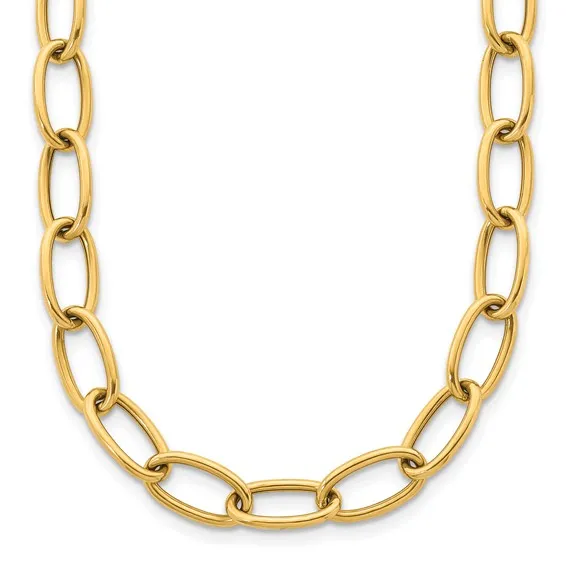 14K Gold Oval Link Necklace 24"