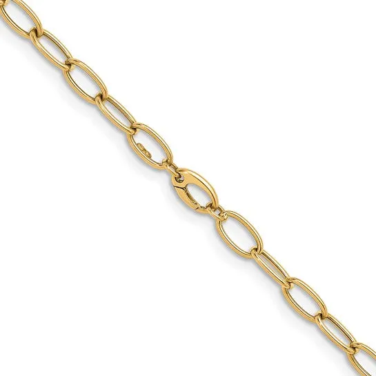 14K Gold Oval Link Necklace 24"