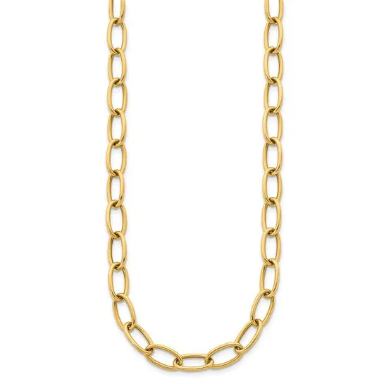 14K Gold Oval Link Necklace 24"