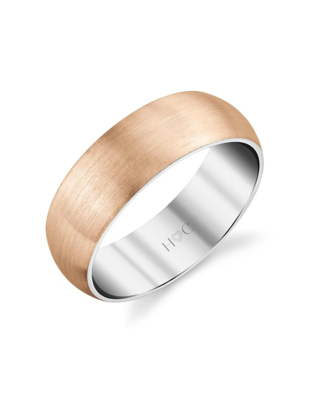 14K Mens Two Tone Engravable Cigar Band