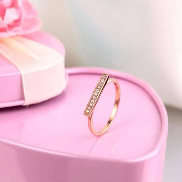 14K Rose Gold Elegant Wedding Band 0.07ct Natural Diamond