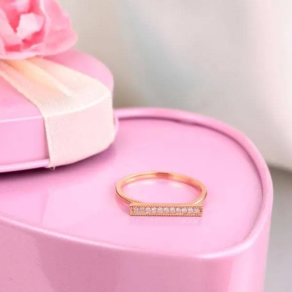 14K Rose Gold Elegant Wedding Band 0.07ct Natural Diamond