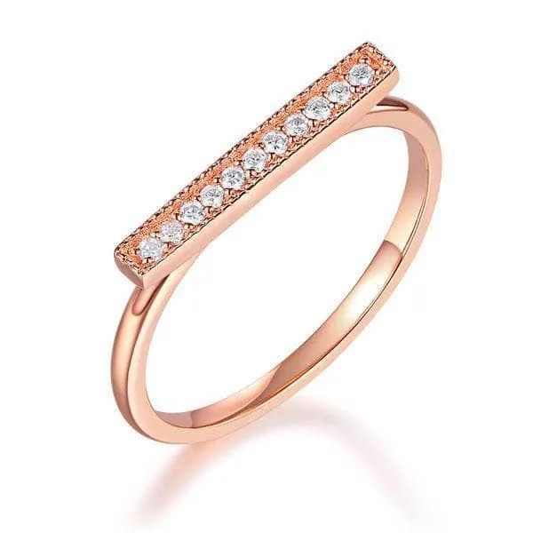 14K Rose Gold Elegant Wedding Band 0.07ct Natural Diamond