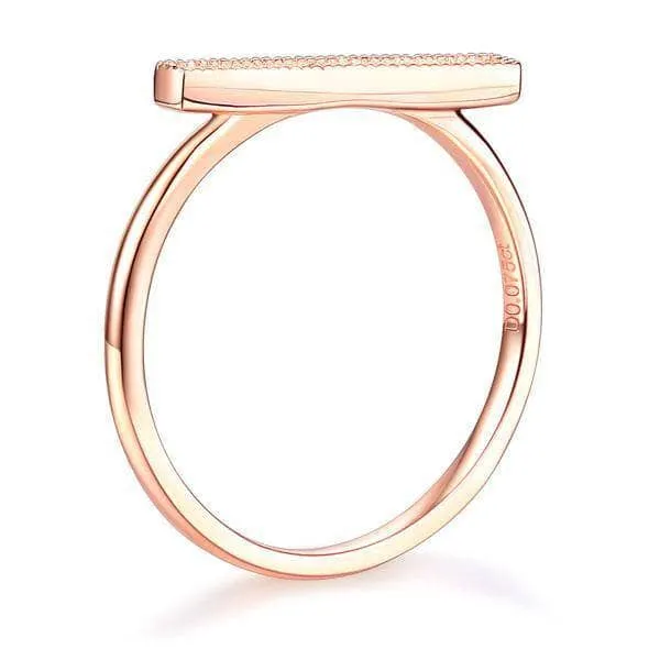 14K Rose Gold Elegant Wedding Band 0.07ct Natural Diamond