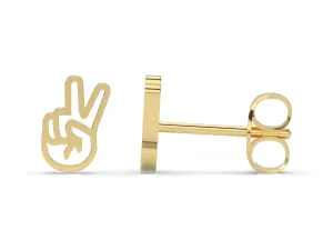 14K Single Peace Out Earring
