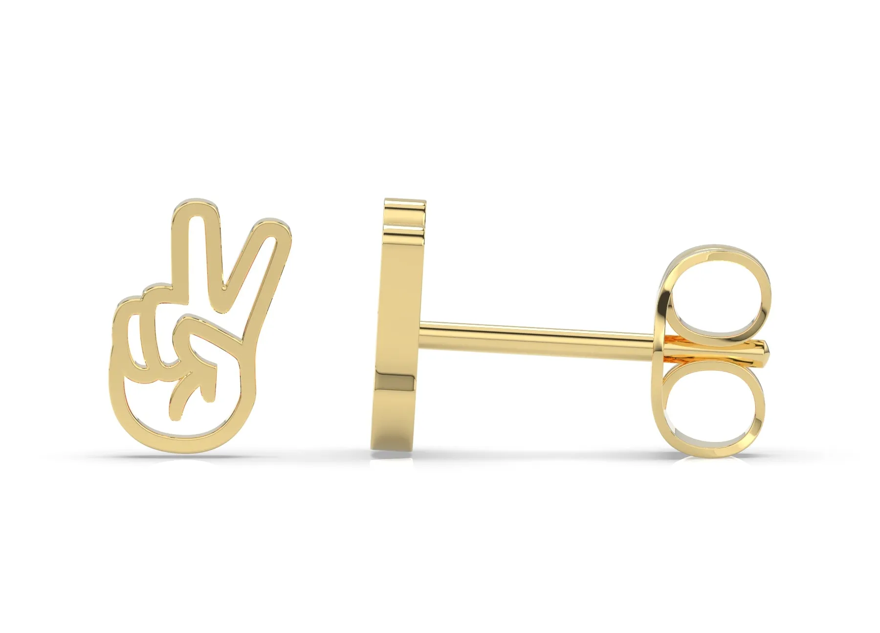 14K Single Peace Out Earring