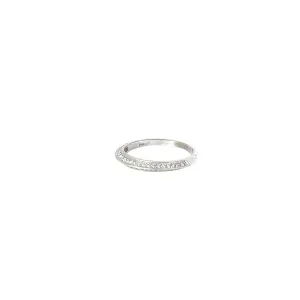 14k White gold .30ct G SI1  Round diamond wedding ring