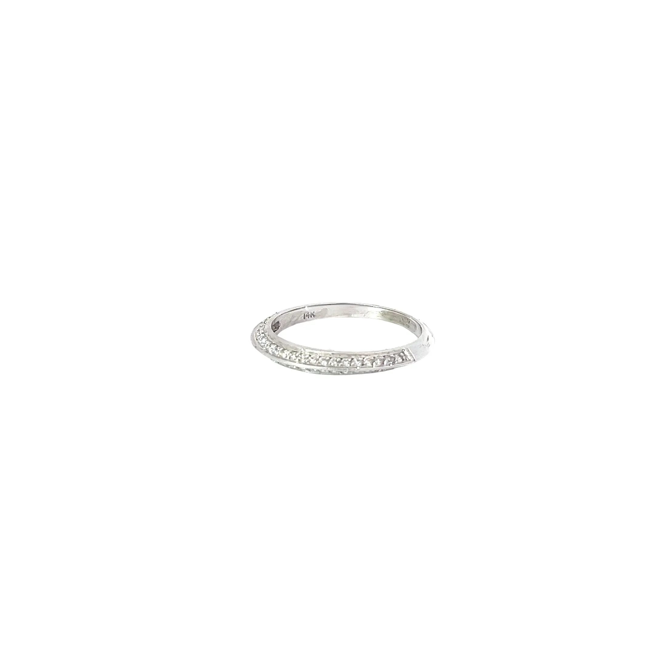 14k White gold .30ct G SI1  Round diamond wedding ring