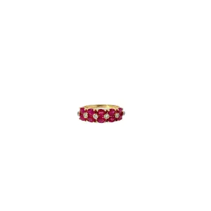 14k Yellow Gold 1.50ct Ruby and .15 F VS2 Round Diamond Ring