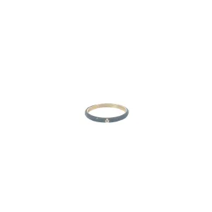 14k yellow gold Black enamel and diamond ring