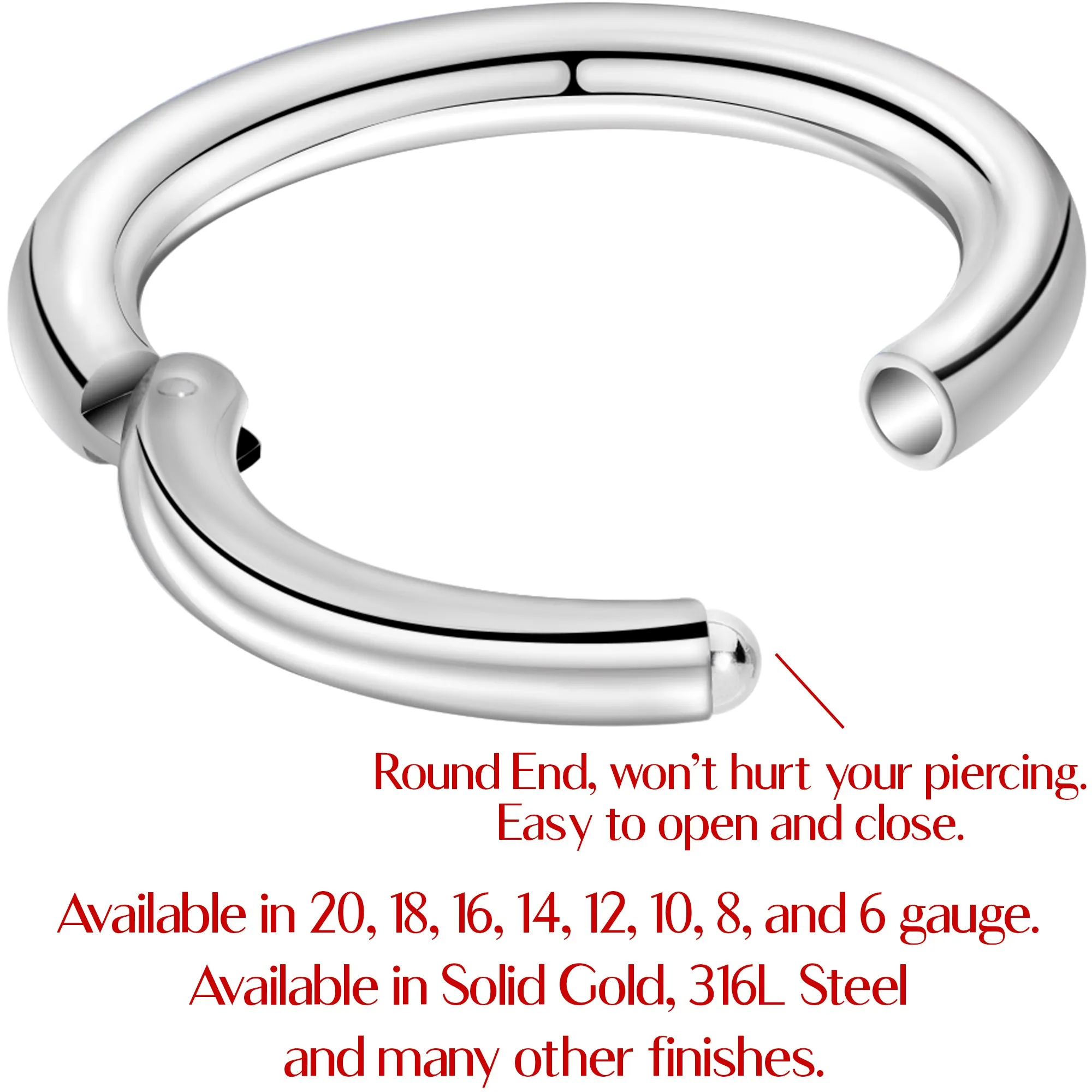 16 Gauge 5/16 Stainless Steel Hinged Segment Ring