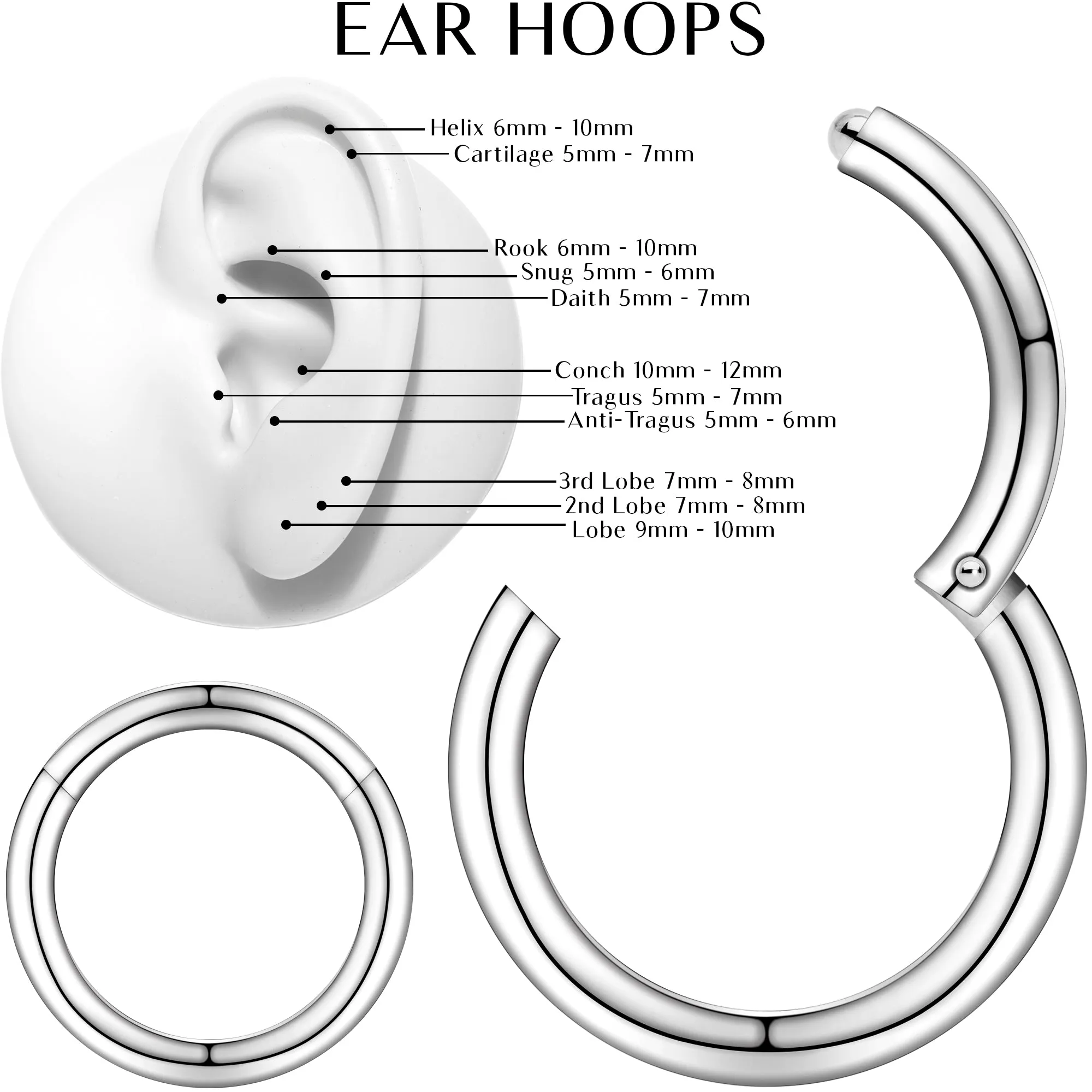 16 Gauge 5/16 Stainless Steel Hinged Segment Ring