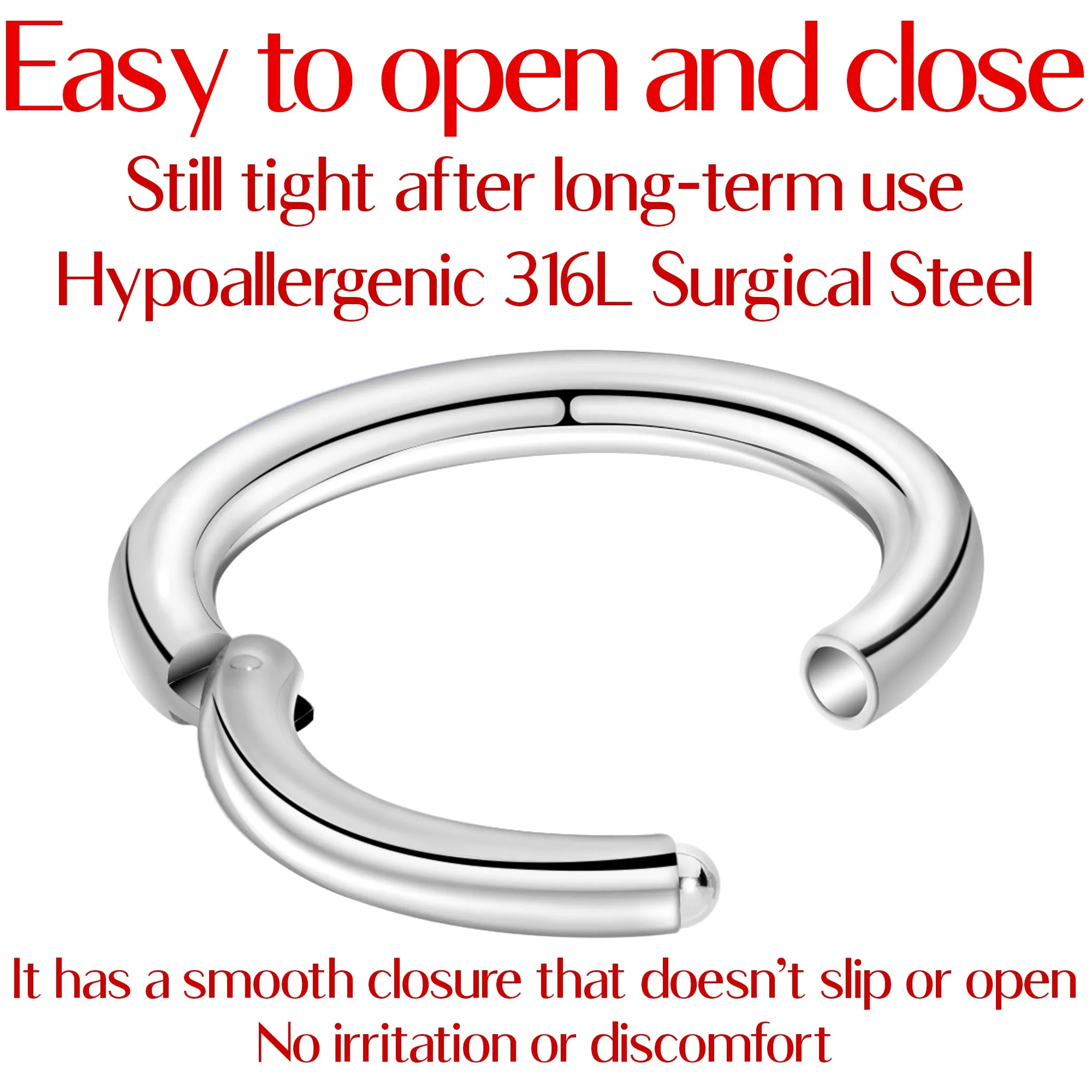 16 Gauge 5/16 Stainless Steel Hinged Segment Ring