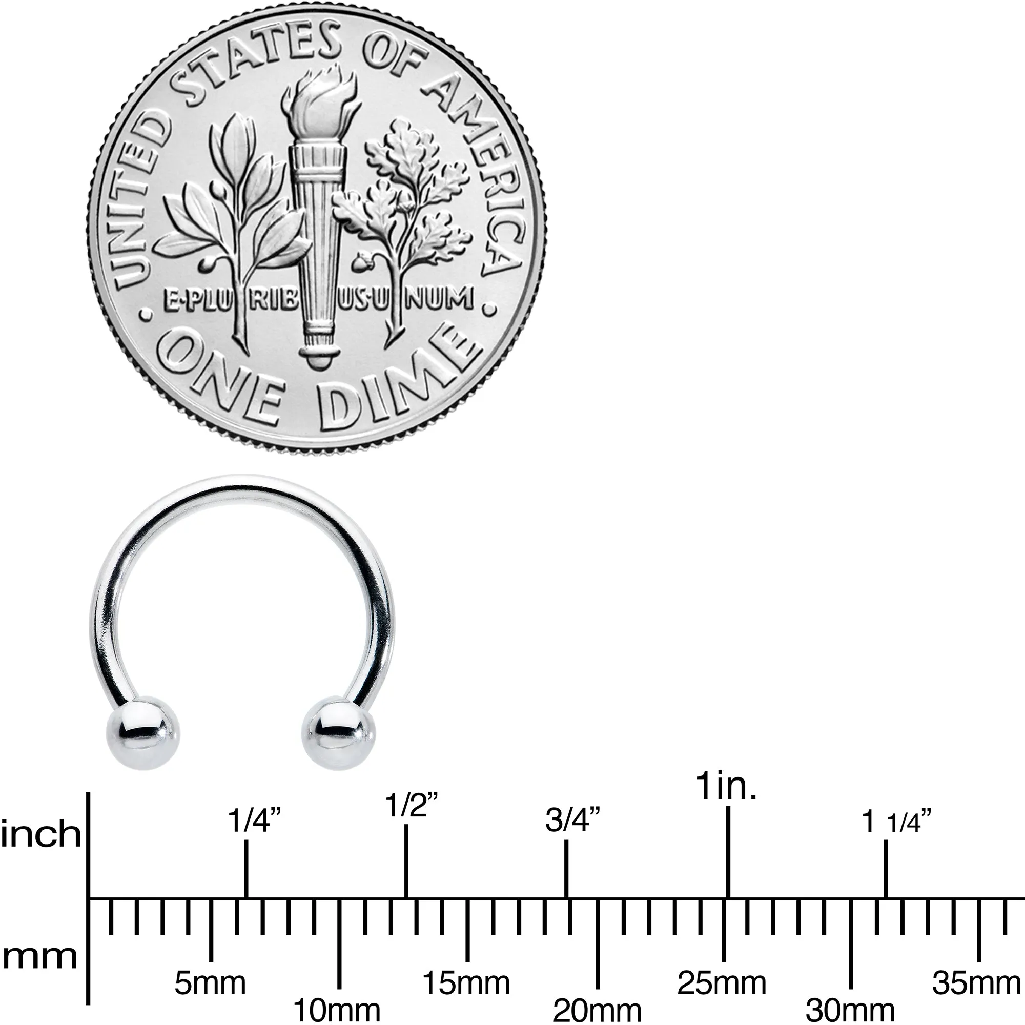 16 Gauge STEEL HORSE SHOE Circular Barbell 3/8 3mm