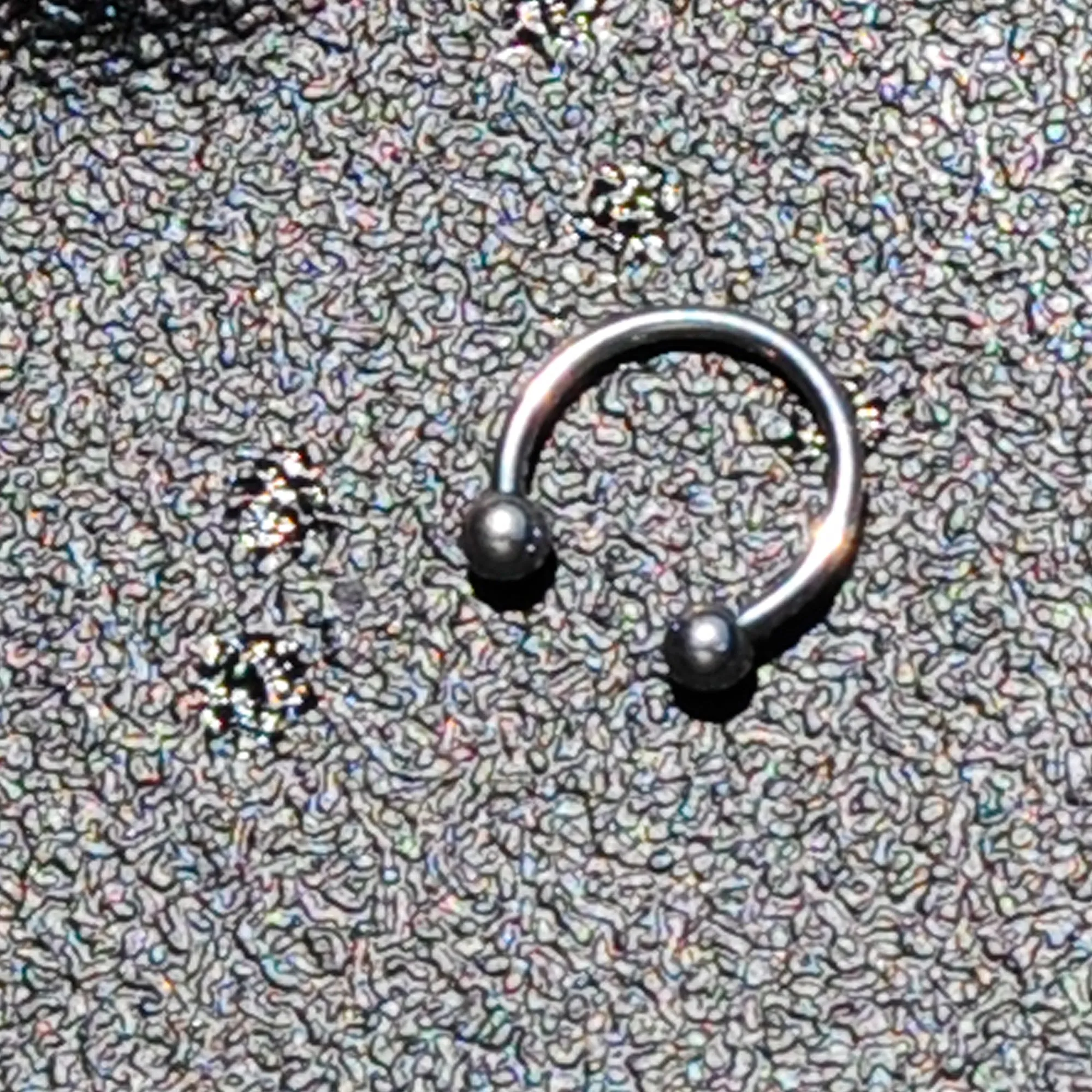 16 Gauge STEEL HORSE SHOE Circular Barbell 3/8 3mm