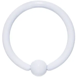 16 Gauge White Ceramic Coated Stainless Steel BCR Captive Ring