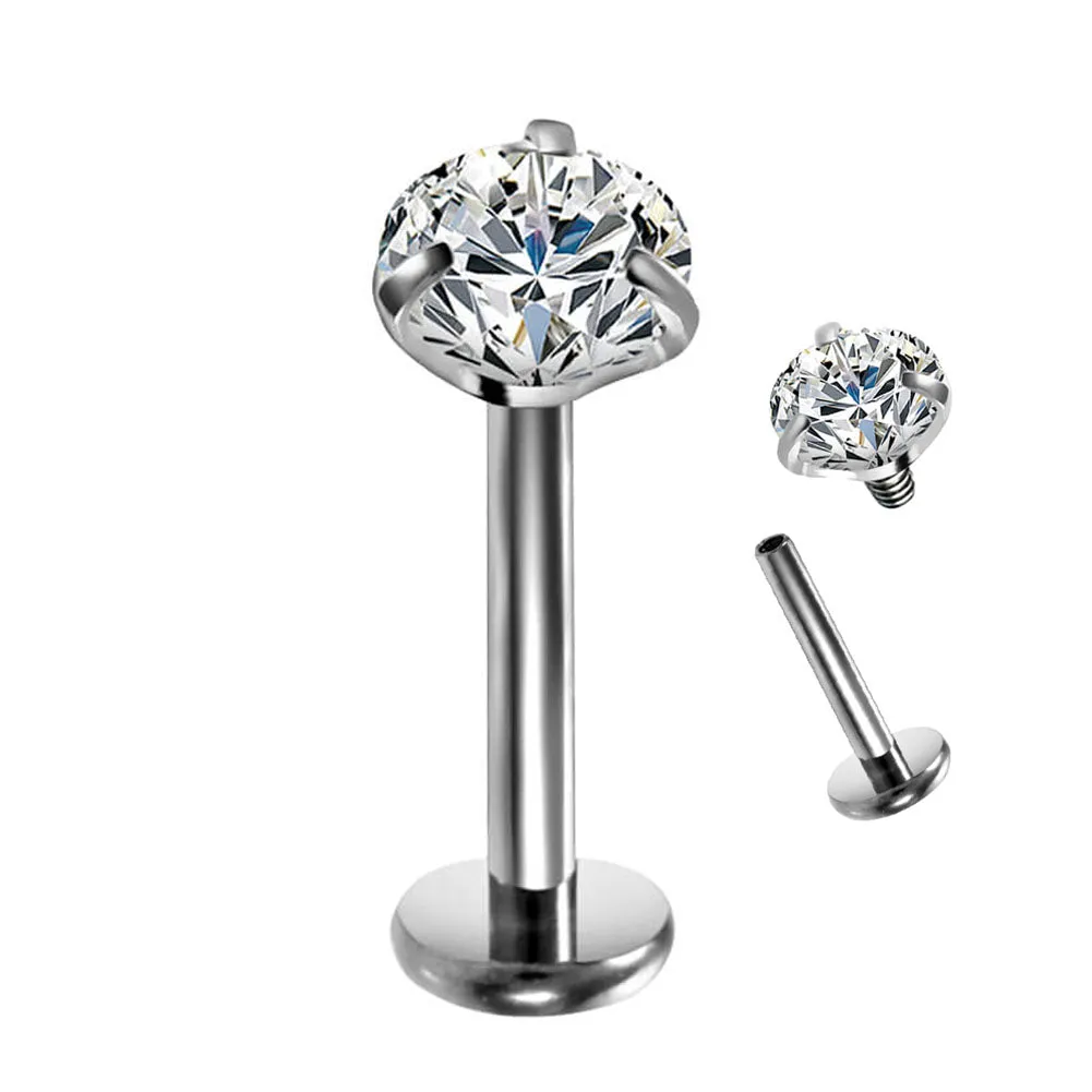 16G CZ Titanium Labret and Monroe Stud