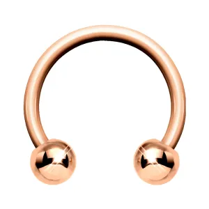 18 Gauge Rose Gold Circular Horseshoe Barbell 5/16 3mm Ball