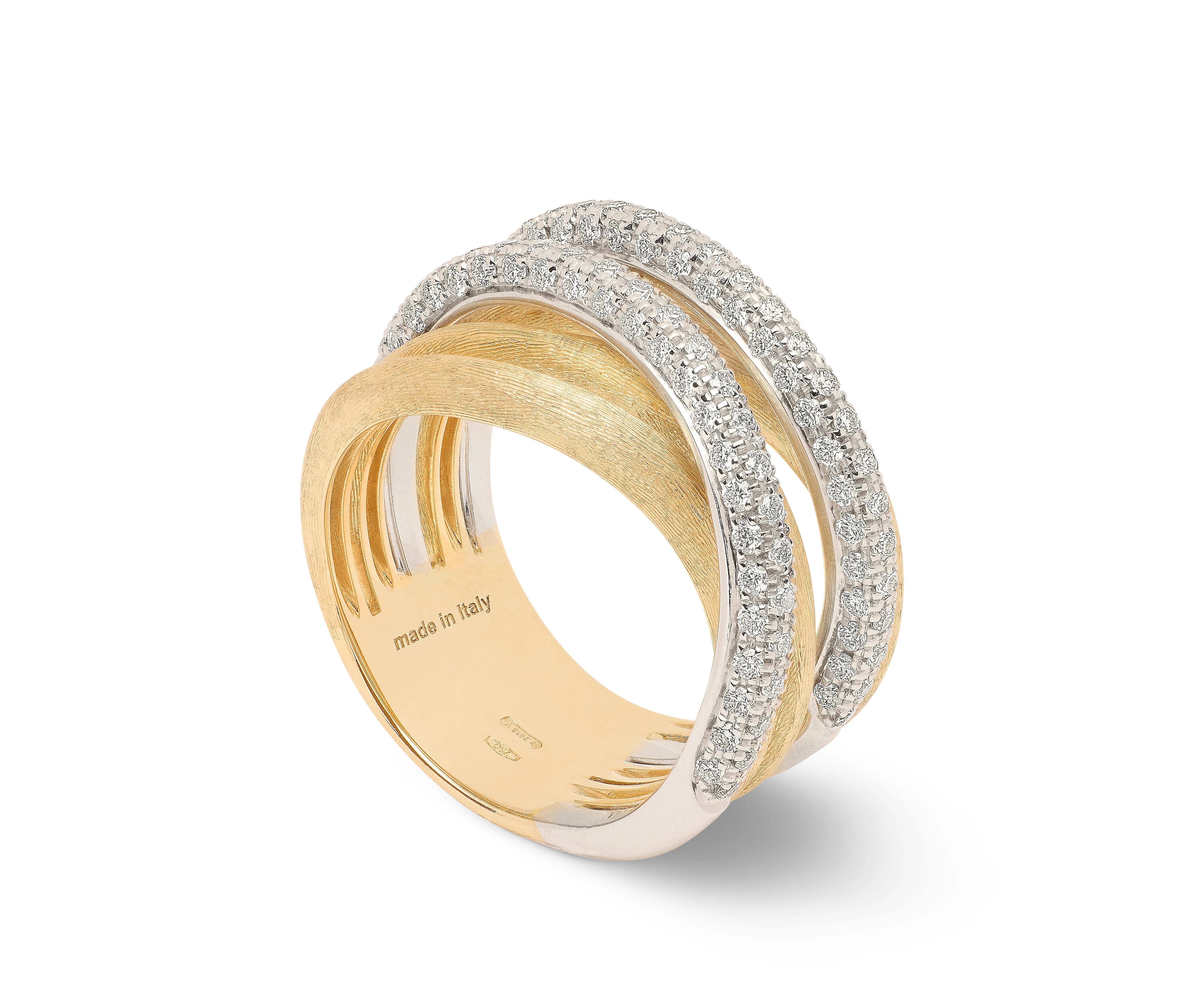 18K Yellow Gold 5-Strand Diamond Stackable Ring