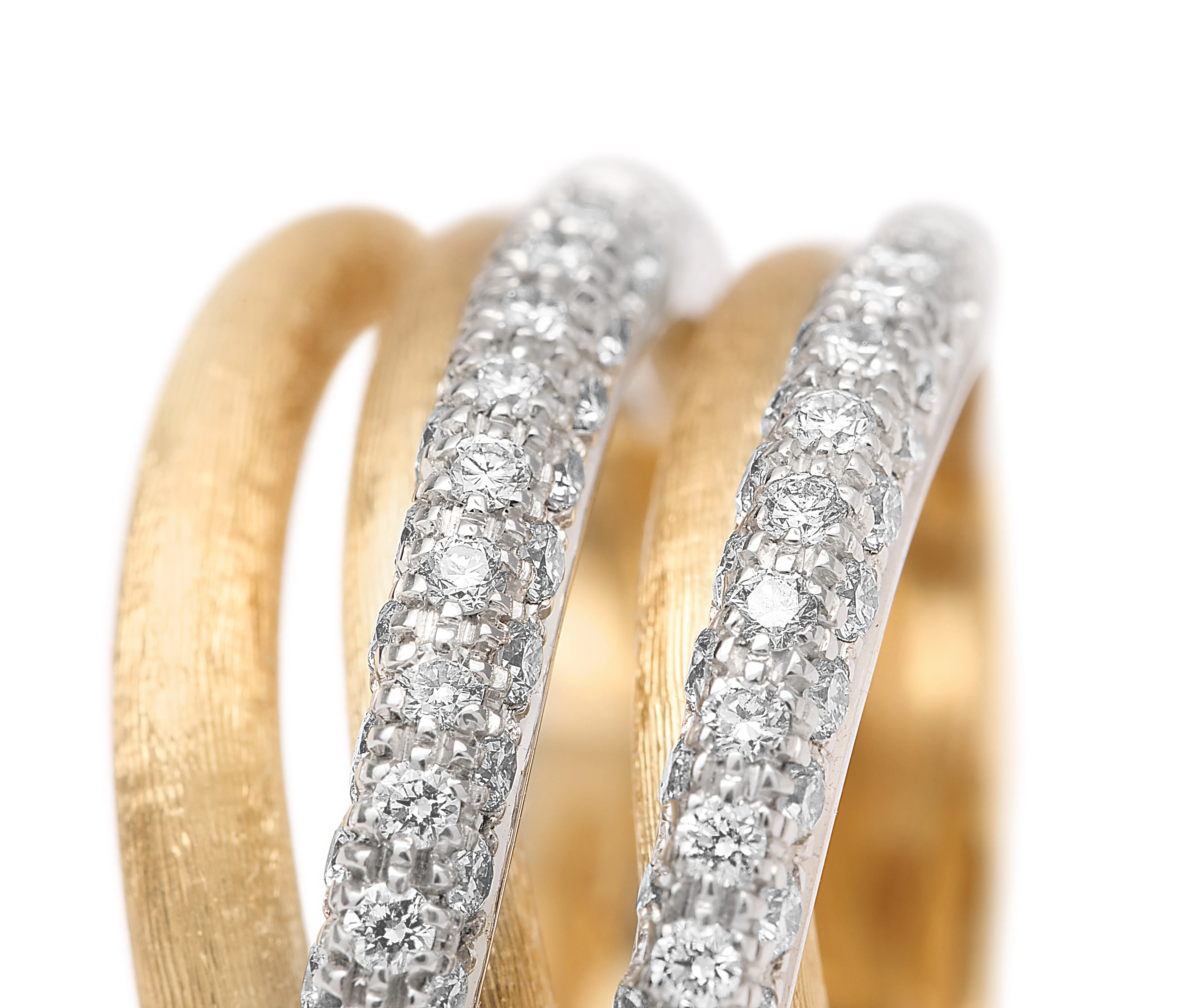 18K Yellow Gold 5-Strand Diamond Stackable Ring