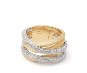 18K Yellow Gold 5-Strand Diamond Stackable Ring