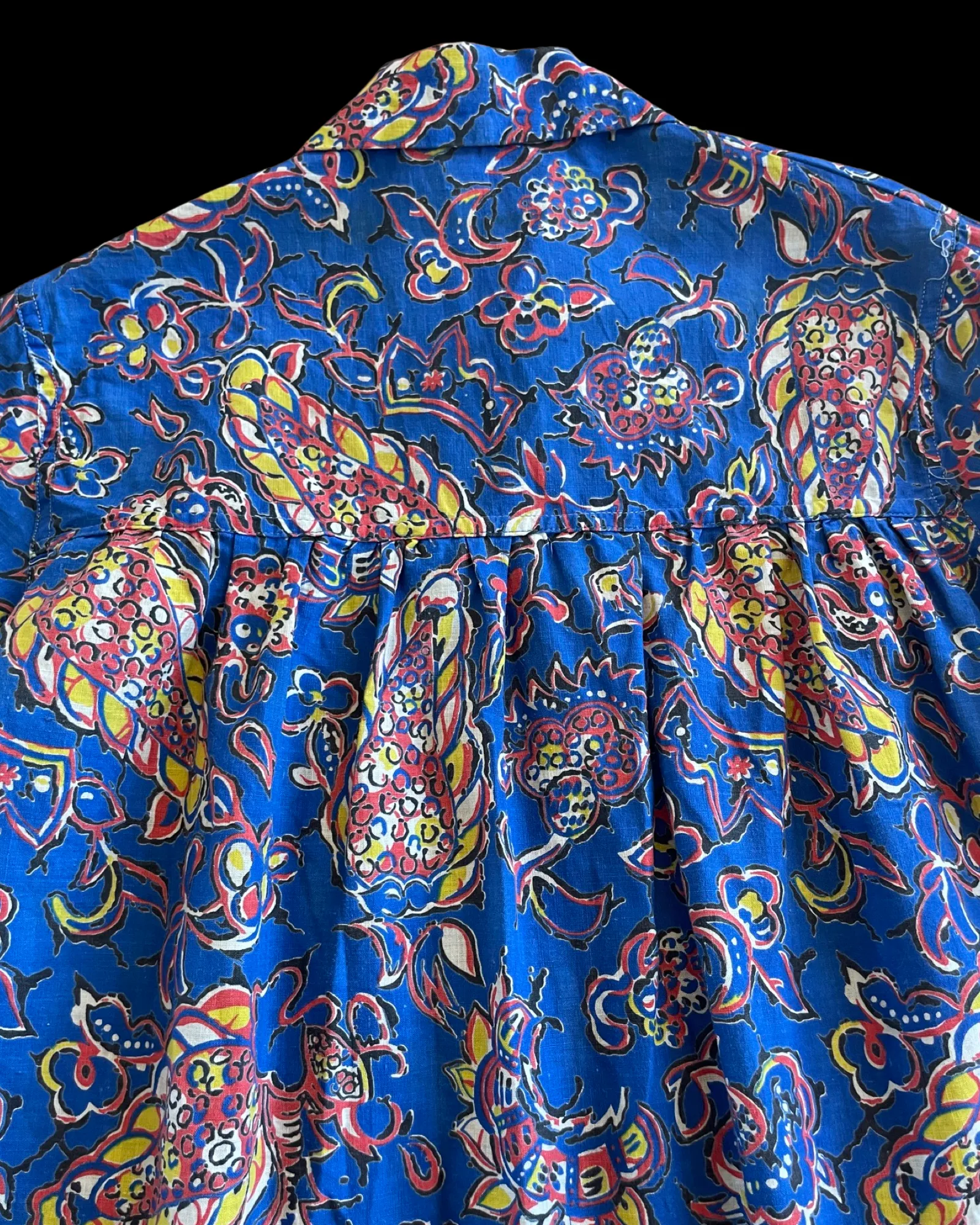 1930s Abstract Floral Print Cotton Artist Smock
