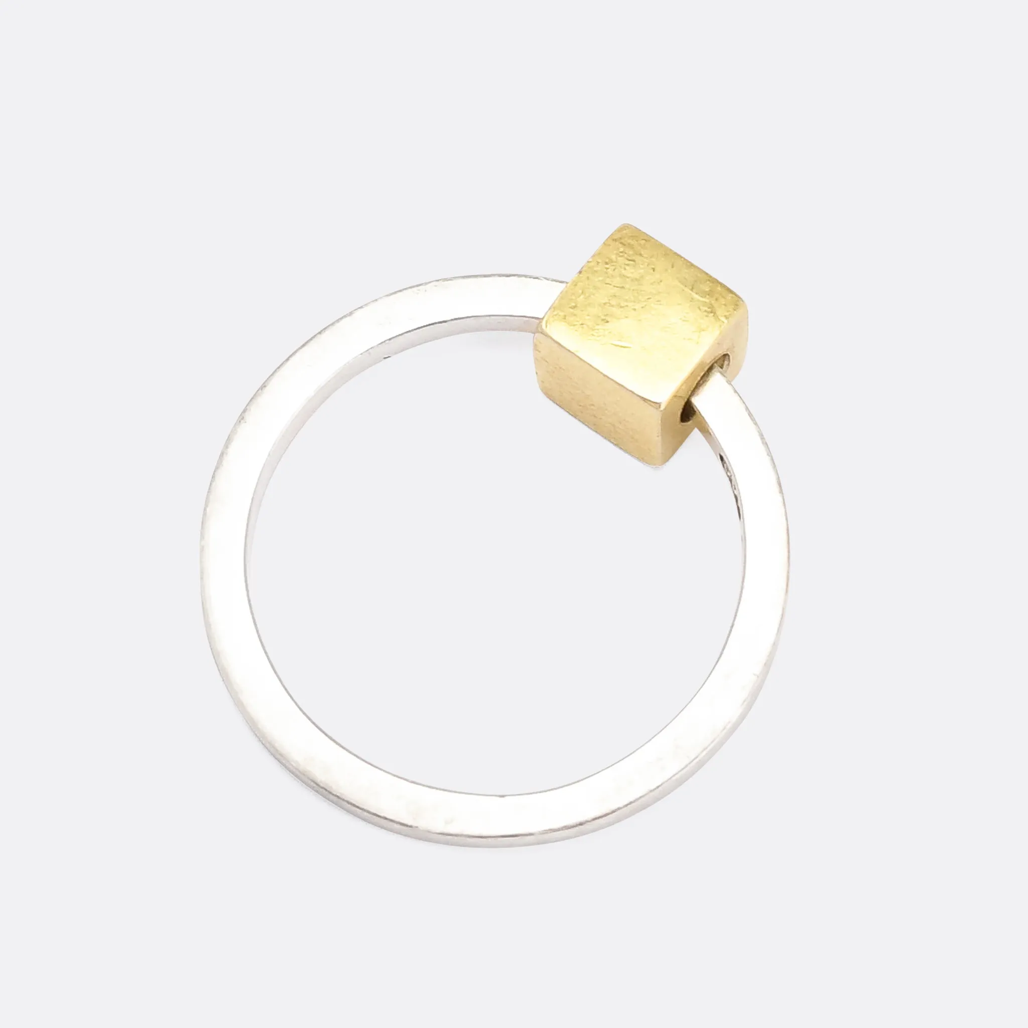 1980s Post-Modern Cube Ring