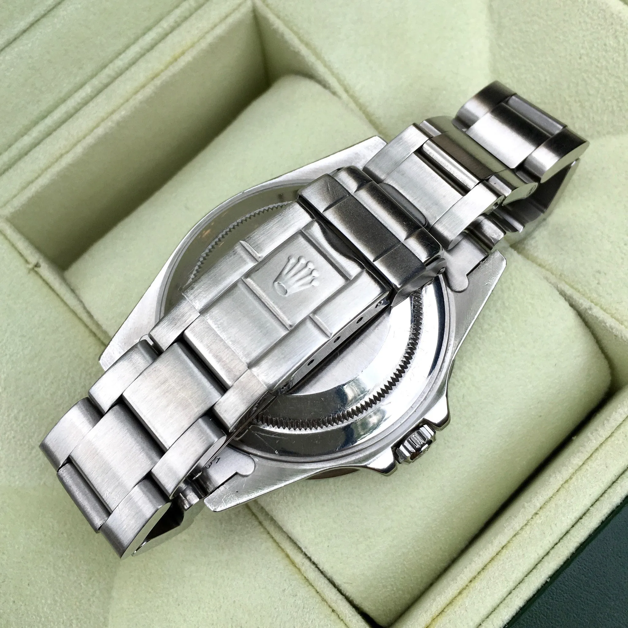 1997 Rolex GMT Master II 16710 Stainless Steel Pepsi "U" Serial Wristwatch Box Papers