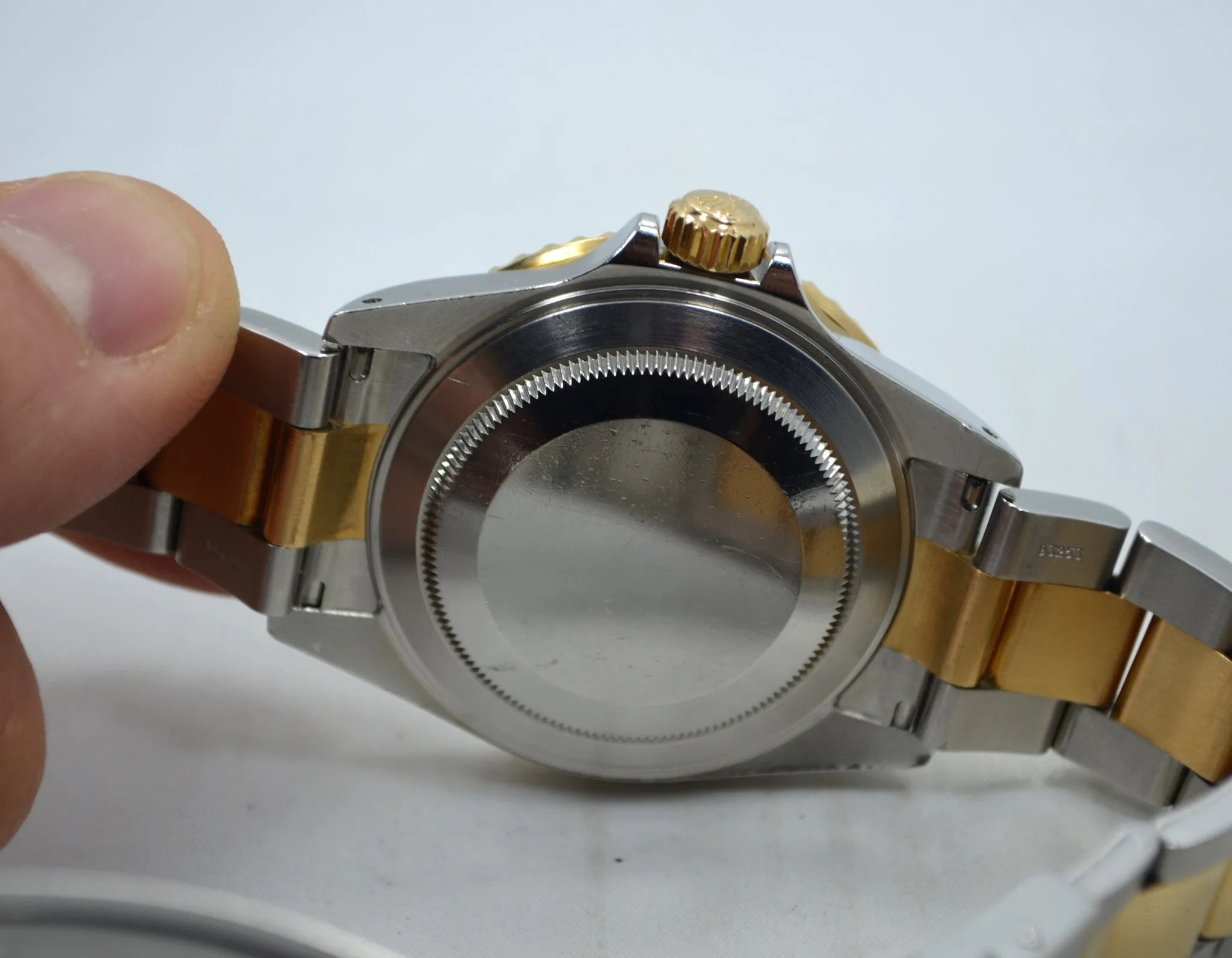 2001 Rolex Submariner 16613 Black Steel Gold Two Tone "K" Serial Wristwatch