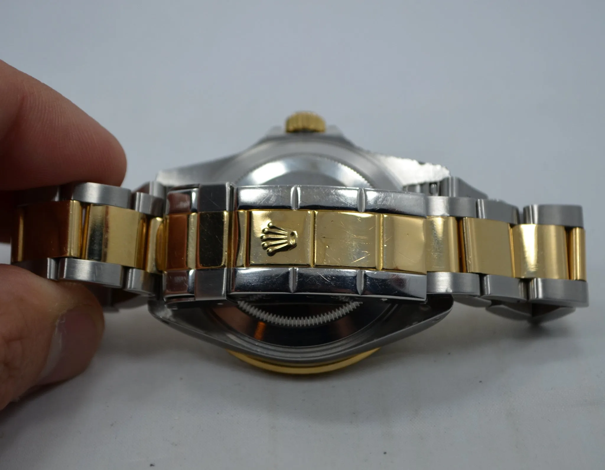 2001 Rolex Submariner 16613 Black Steel Gold Two Tone "K" Serial Wristwatch