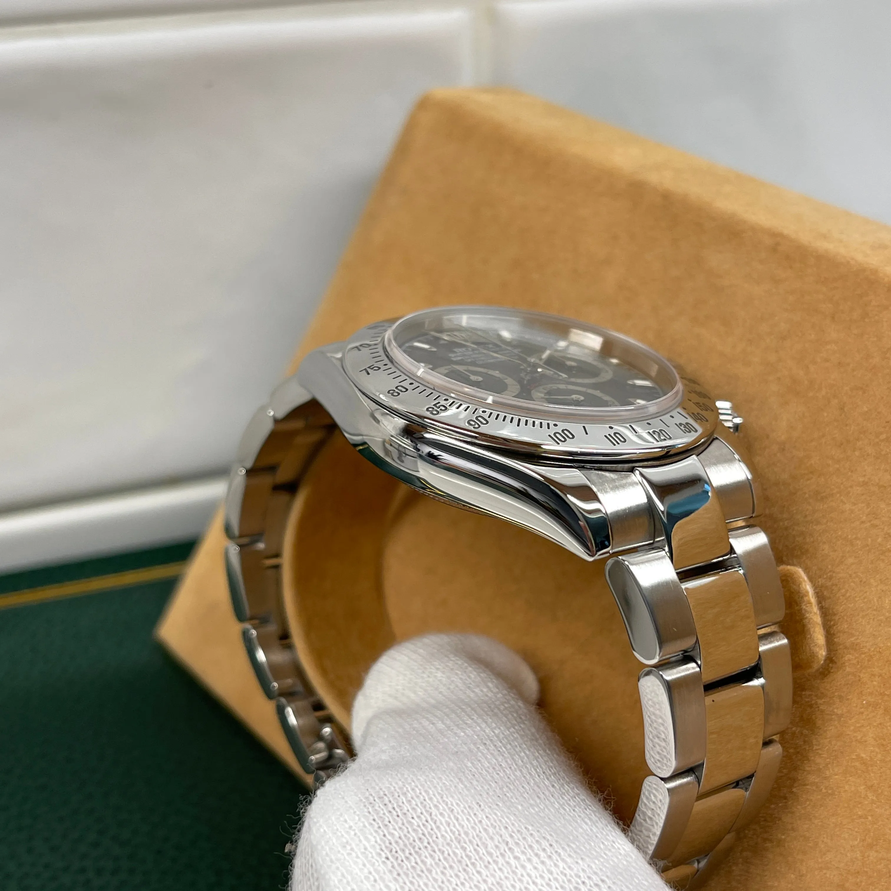 2002 Rolex Daytona Cosmograph 116520 Black Steel Oyster Chronograph Box Papers