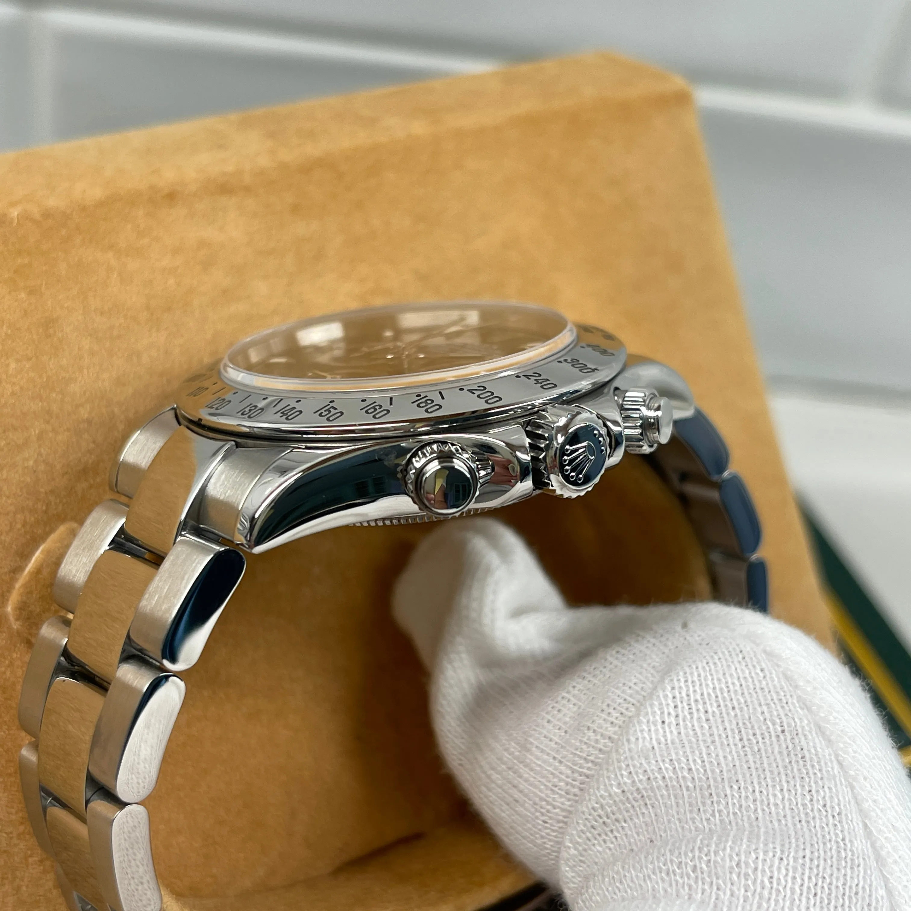 2002 Rolex Daytona Cosmograph 116520 Black Steel Oyster Chronograph Box Papers