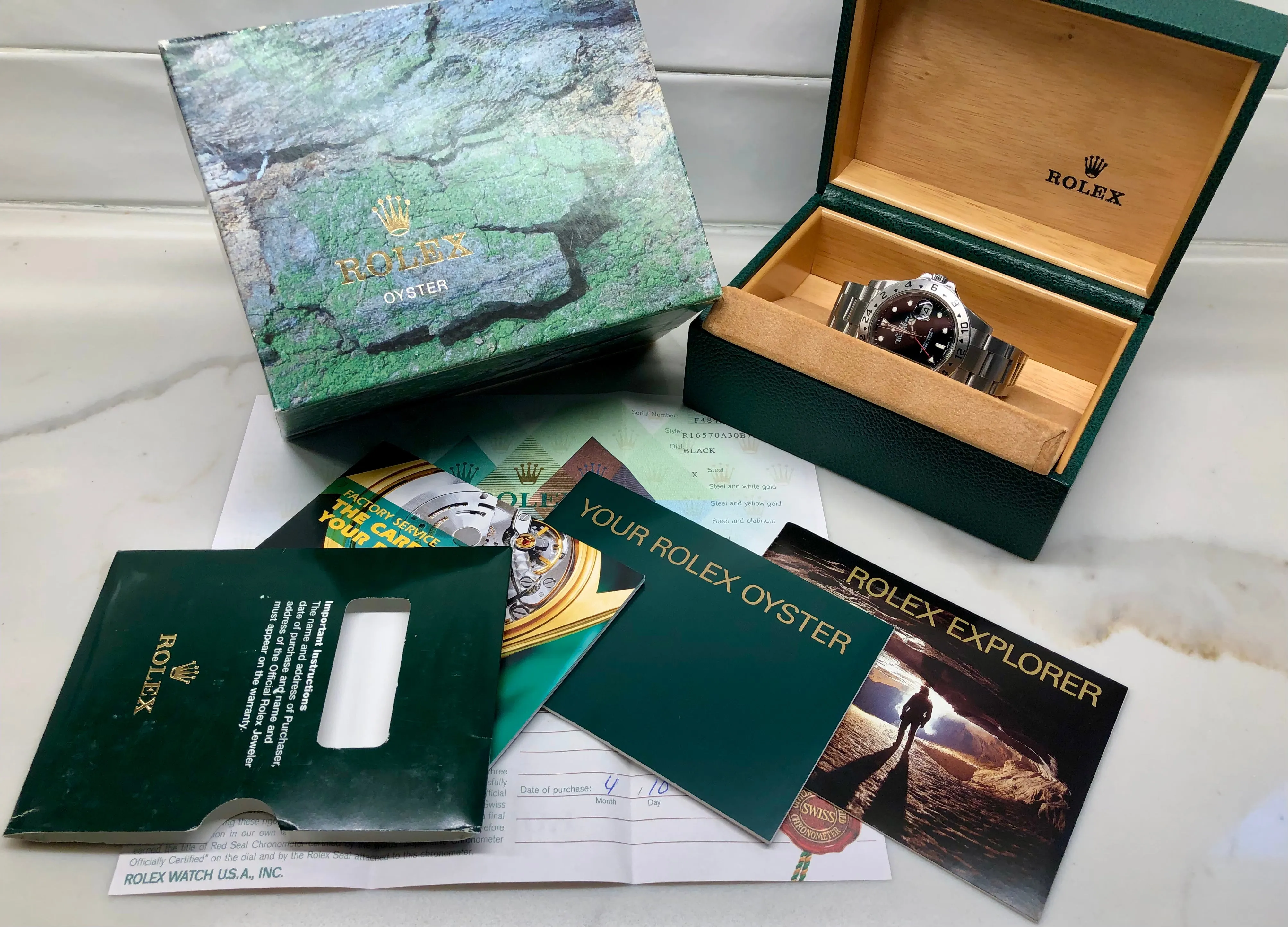 2005 Rolex Explorer II 16570 Black Dial Steel Oyster Wristwatch with Box and Papers