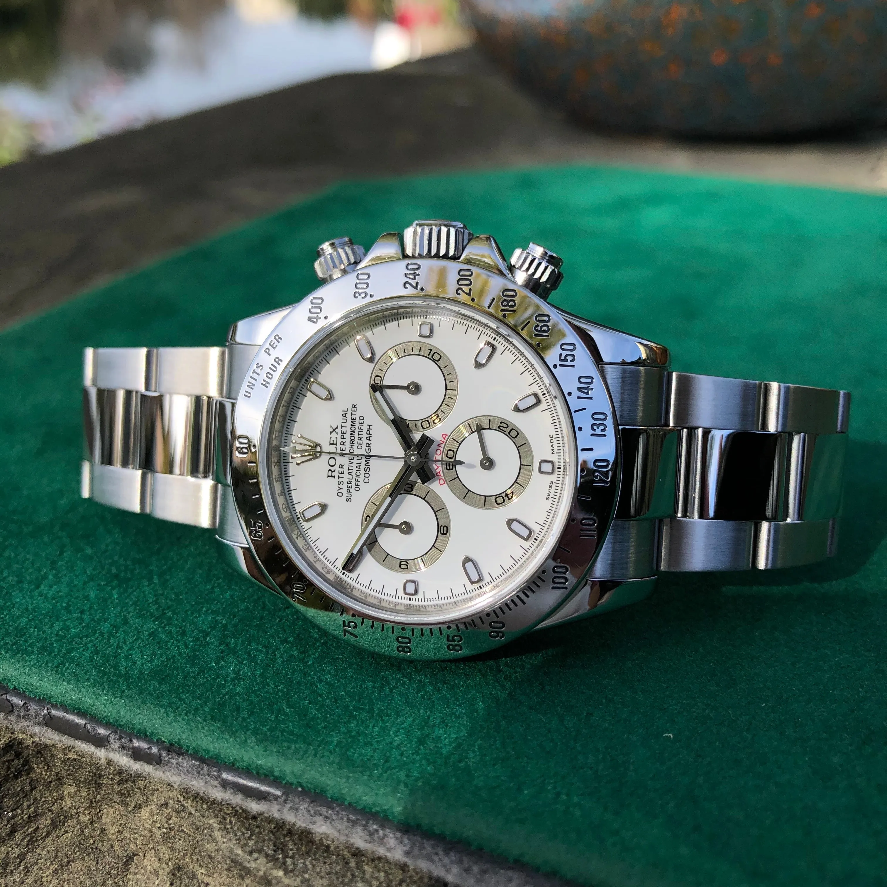 2008 Rolex Daytona Cosmograph 116520 White Steel Automatic Chronograph Rehaut Box Papers