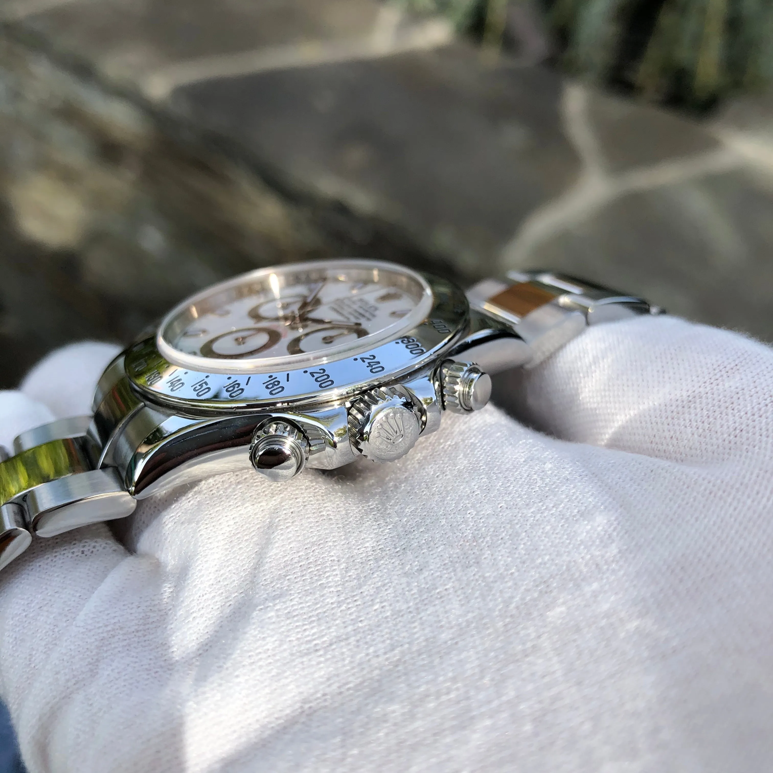 2008 Rolex Daytona Cosmograph 116520 White Steel Automatic Chronograph Rehaut Box Papers