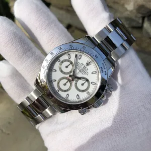 2008 Rolex Daytona Cosmograph 116520 White Steel Automatic Chronograph Rehaut Box Papers