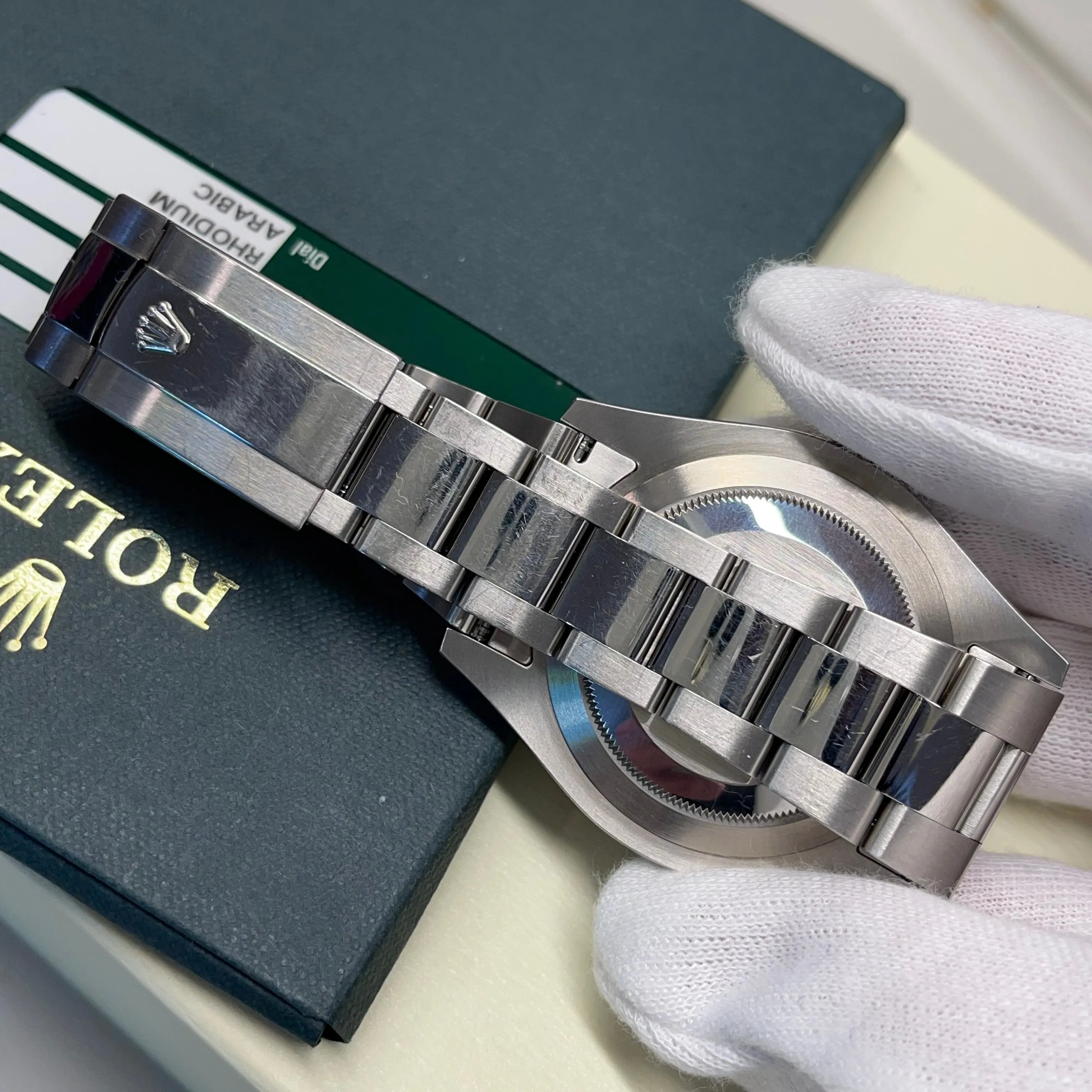 2014 Rolex Datejust II 116334 Rhodium Arabic Fluted 18K Steel Oyster 41mm Wristwatch Box Papers