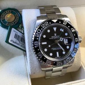 2015 Rolex GMT Master II 116710 Ceramic Steel Automatic Scrambled Serial Watch Box Papers