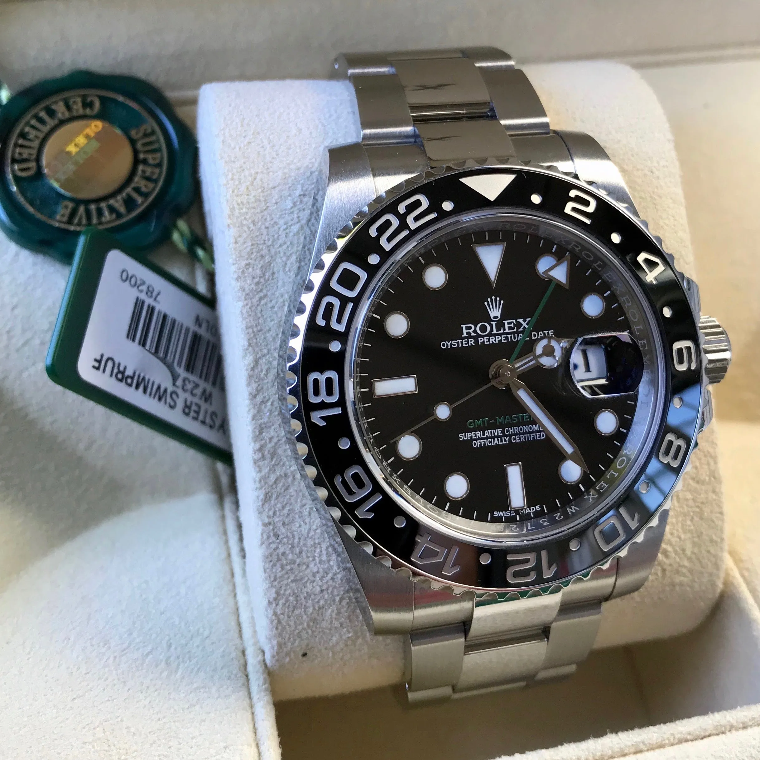 2015 Rolex GMT Master II 116710 Ceramic Steel Automatic Scrambled Serial Watch Box Papers