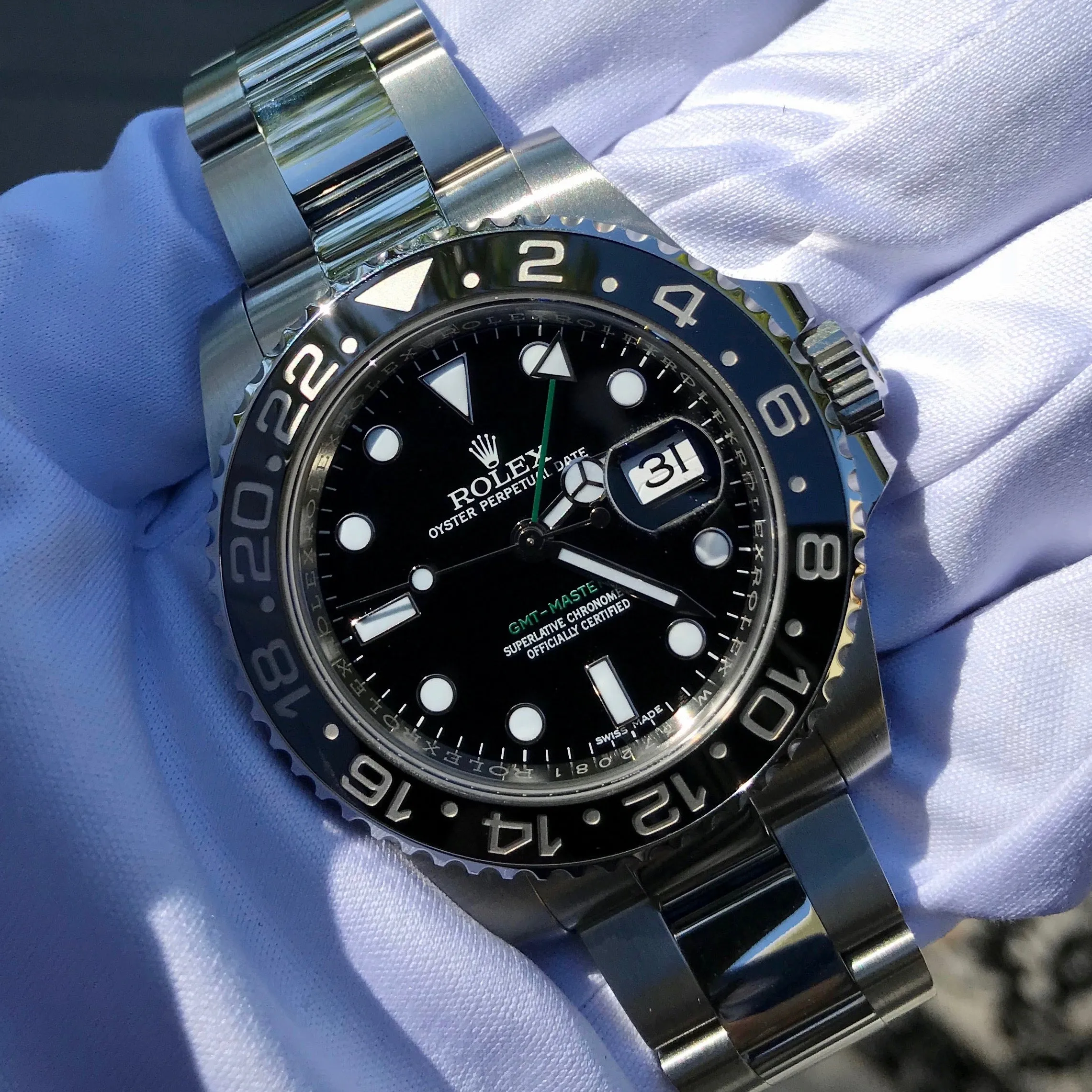 2015 Rolex GMT Master II 116710 Ceramic Steel Automatic Scrambled Serial Watch Box Papers
