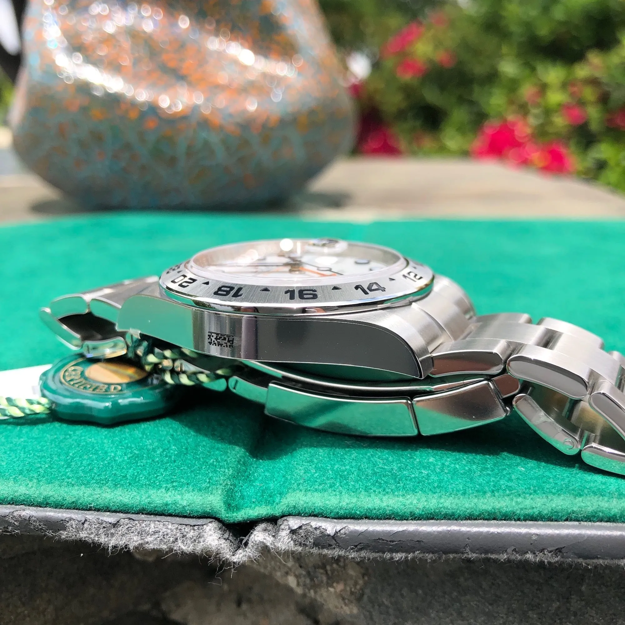 2018 Rolex Explorer II 216570 White Steel GMT Oyster Perpetual Wristwatch Box Papers Unworn