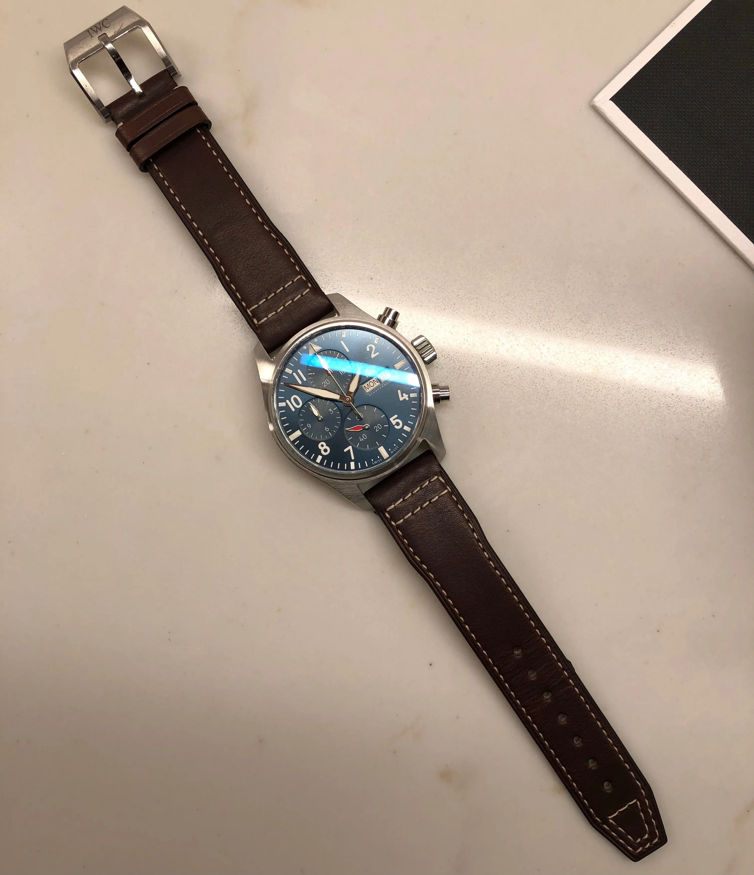 2021 IWC Pilot IW388101 Automatic Blue Dial Men's Wristwatch with Box and Papers