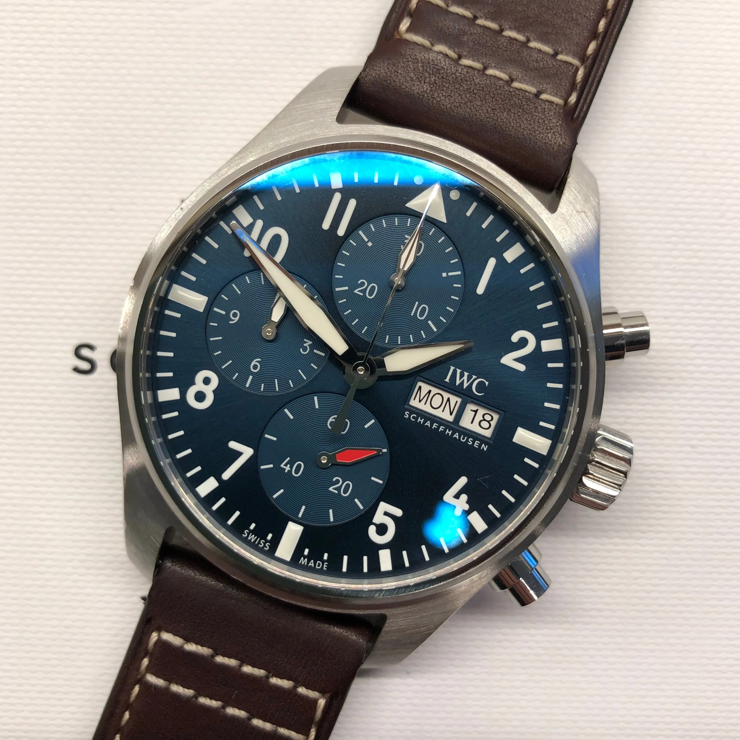 2021 IWC Pilot IW388101 Automatic Blue Dial Men's Wristwatch with Box and Papers