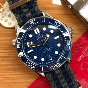 2022 OMEGA Seamaster 300M Co-Axial Master Chronometer 210.30.42.20.03.001 Blue Dial Wristwatch with Box and Papers