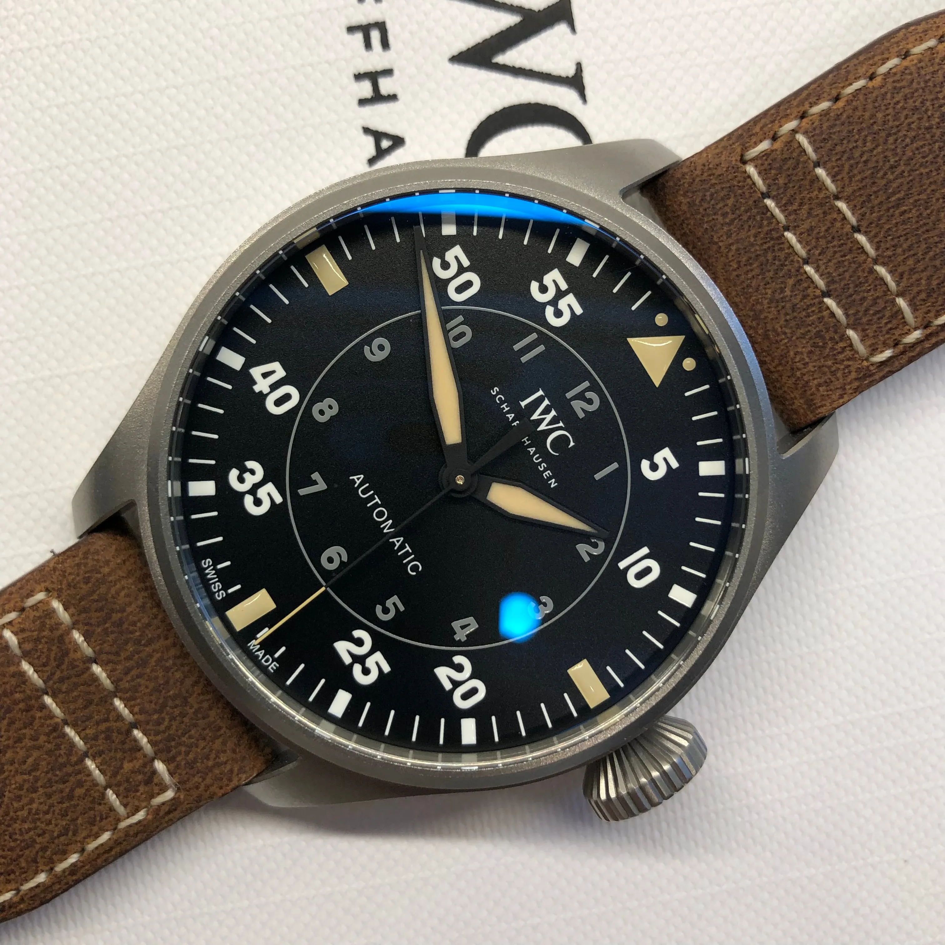 2023 IWC Big Pilot Spitfire 43 IW329701 Titanium Automatic Black Dial Men's Watch with Box and Papers Unworn
