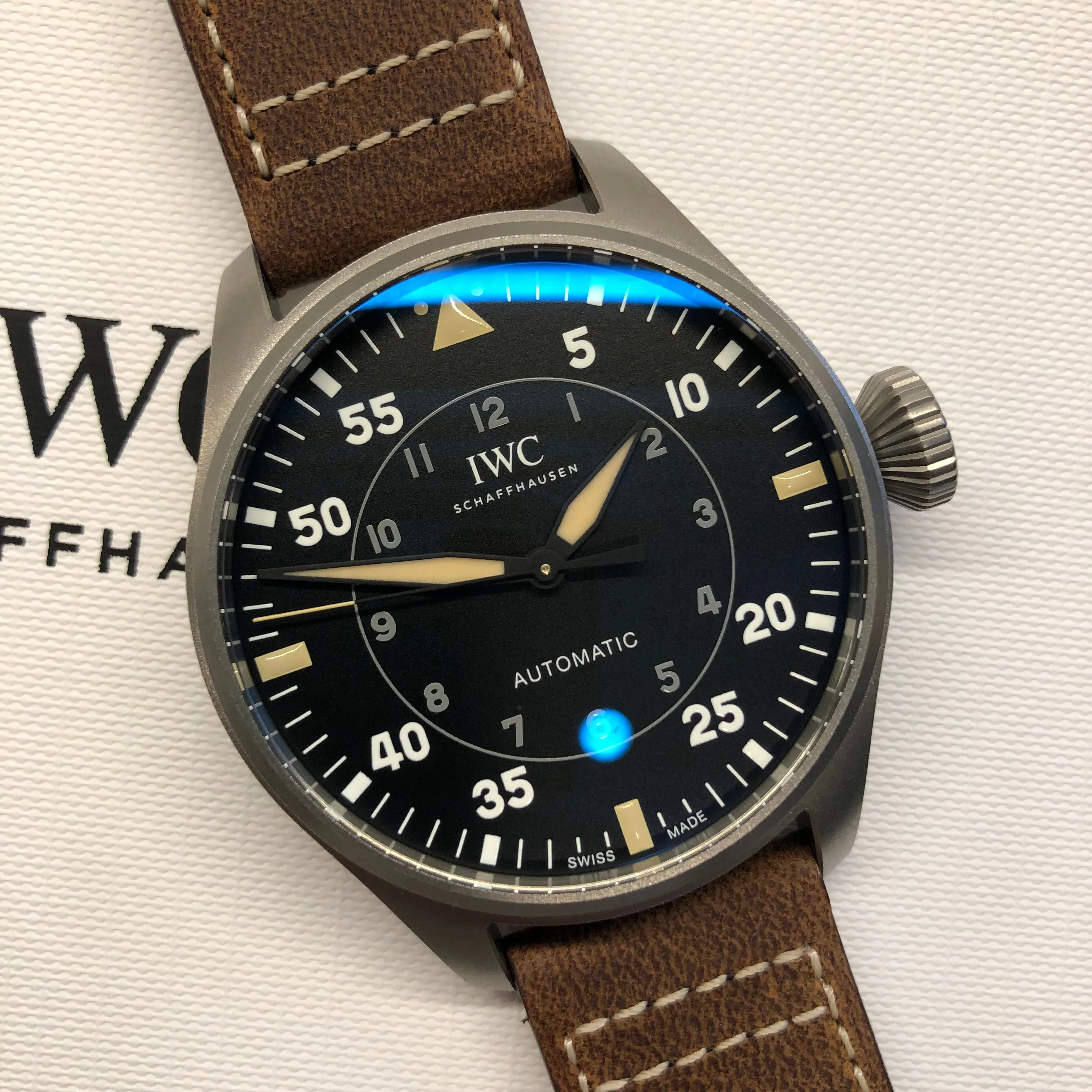 2023 IWC Big Pilot Spitfire 43 IW329701 Titanium Automatic Black Dial Men's Watch with Box and Papers Unworn