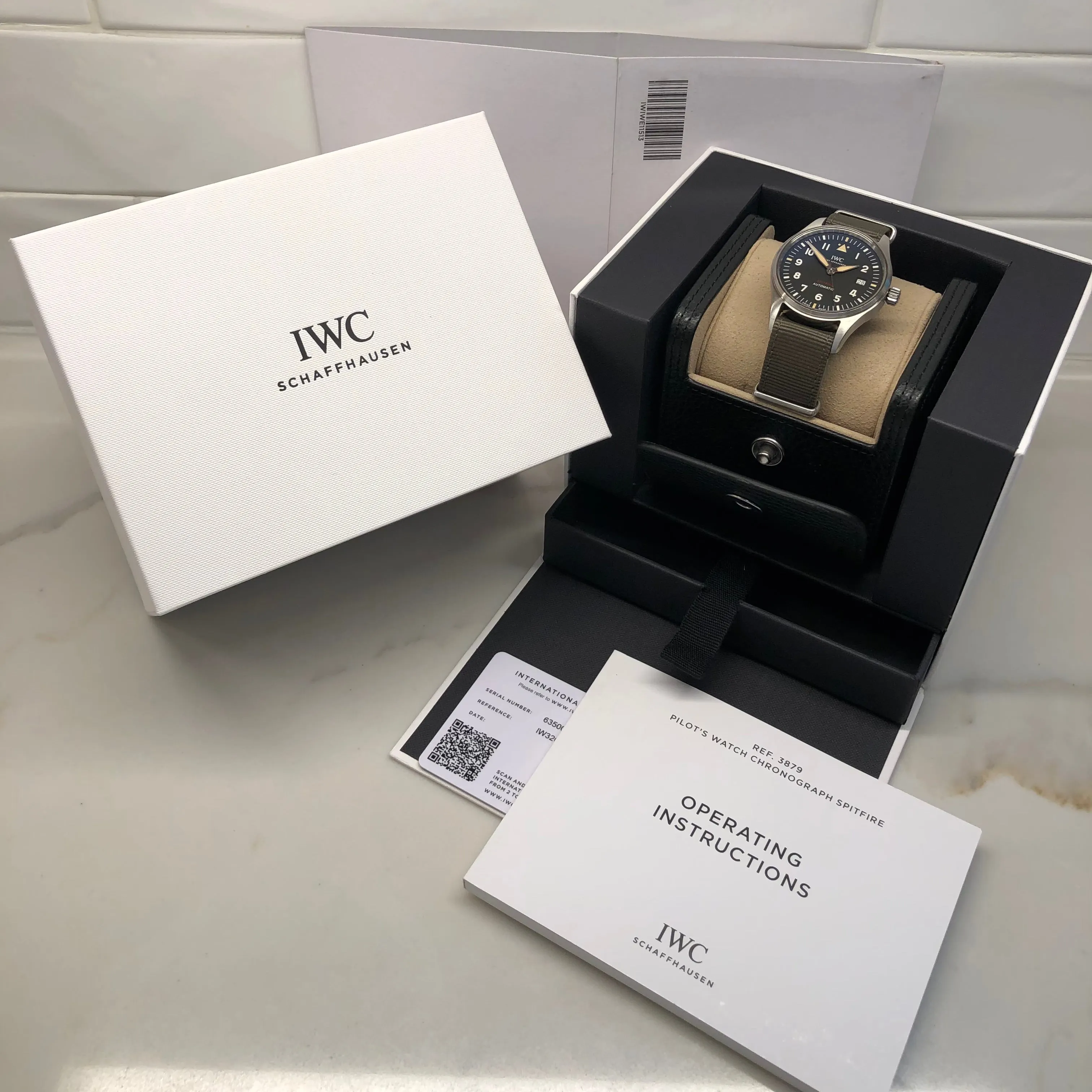 2023 IWC Pilot IW326801 Spitfire Automatic Black Dial Men's Wristwatch with Box and Papers Unworn