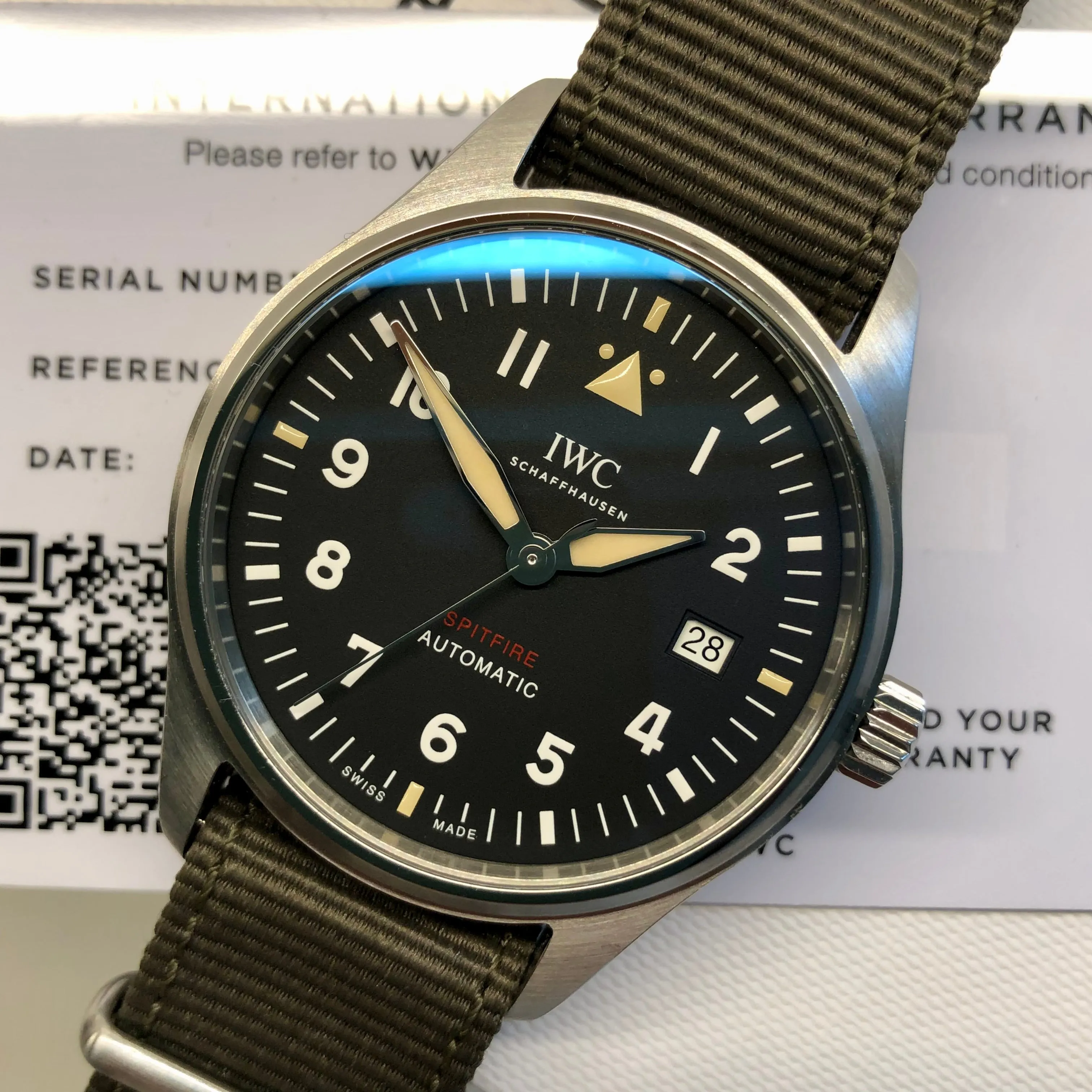 2023 IWC Pilot IW326801 Spitfire Automatic Black Dial Men's Wristwatch with Box and Papers Unworn